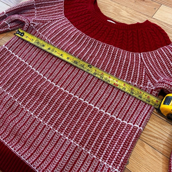 Vintage Talbots Cable Knit Crewneck Sweater Womens Large Nordic Scandinavian Red - Picture 8 of 9